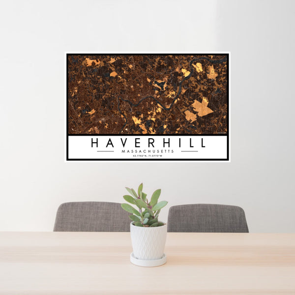 Haverhill - Massachusetts Map Print in Ember