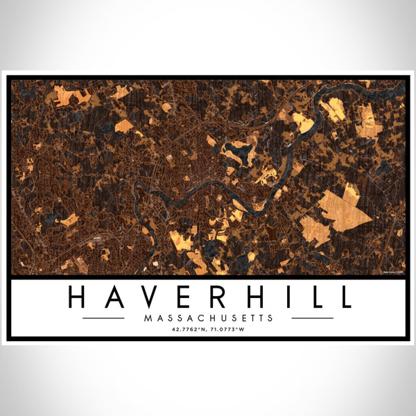 Haverhill - Massachusetts Map Print in Ember