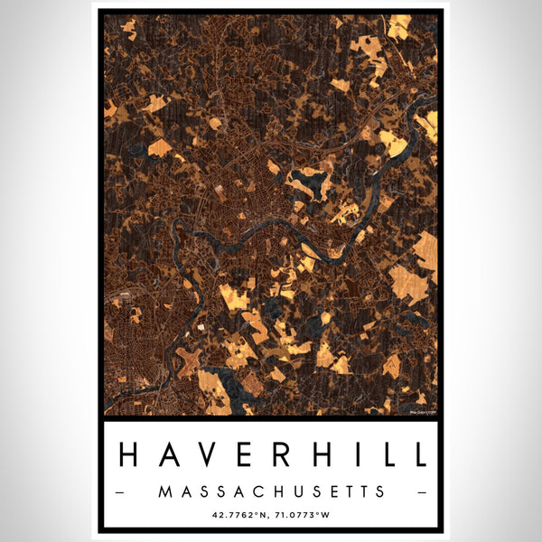Haverhill - Massachusetts Map Print in Ember
