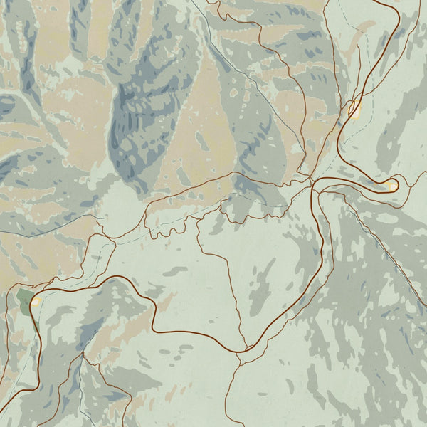 Hawksbill Mountain Virginia Map Print in Woodblock Style Zoomed In Close Up Showing Details
