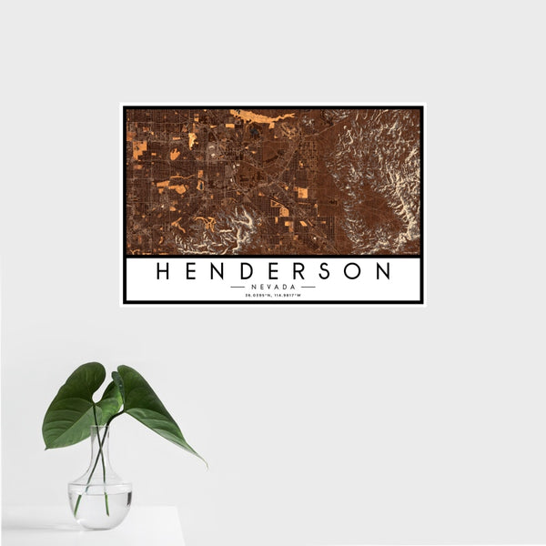 Henderson - Nevada Map Print in Ember