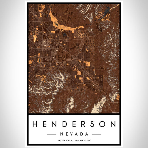 Henderson - Nevada Map Print in Ember