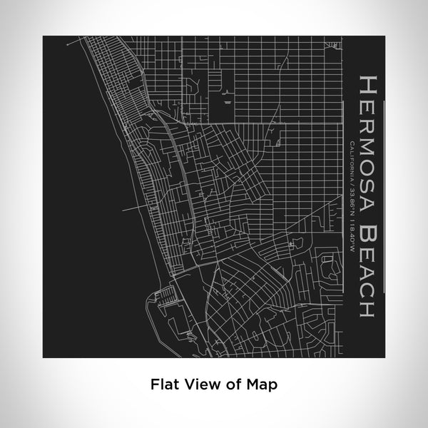 Rendered View of Hermosa Beach California Map Engraving on 17oz Stainless Steel Insulated Tumbler in Black