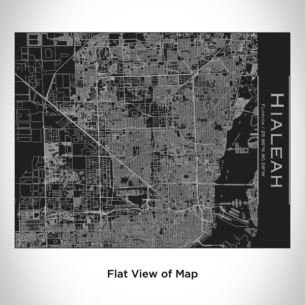 Hialeah - Florida Map Bottle with Bamboo Top in Matte Black
