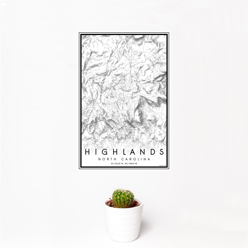 Highlands - North Carolina Classic Map Print