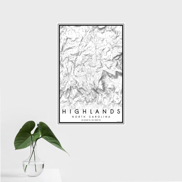 Highlands - North Carolina Classic Map Print