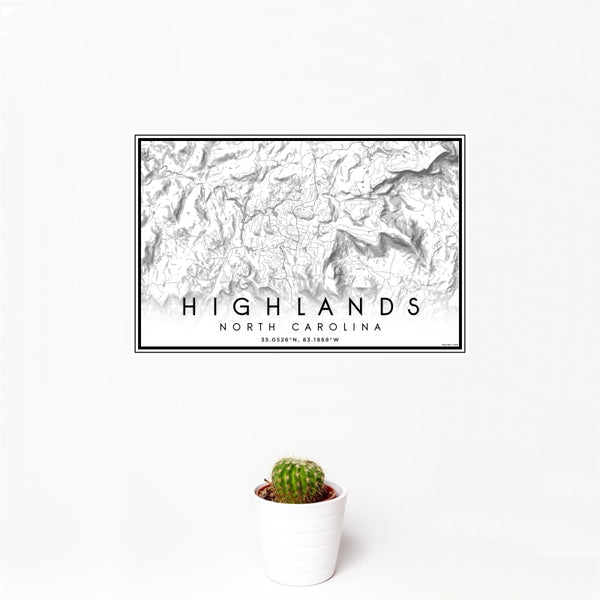 Highlands - North Carolina Classic Map Print