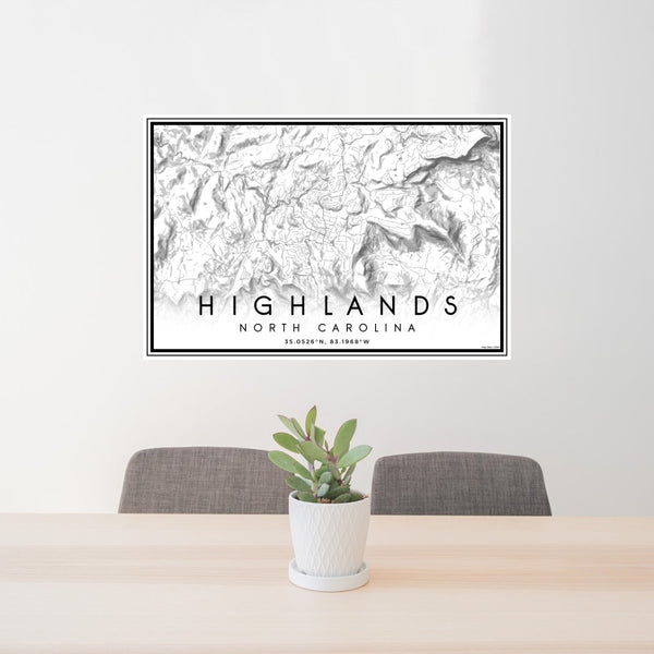 Highlands - North Carolina Classic Map Print