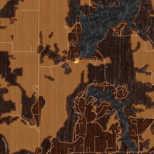 Hillsboro Illinois Map Print in Ember Style Zoomed In Close Up Showing Details