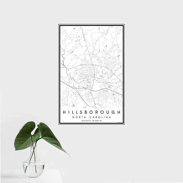 Hillsborough - North Carolina Classic Map Print