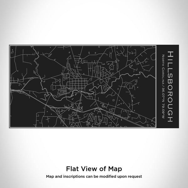 Hillsborough - North Carolina Map Insulated Bottle in Matte Black