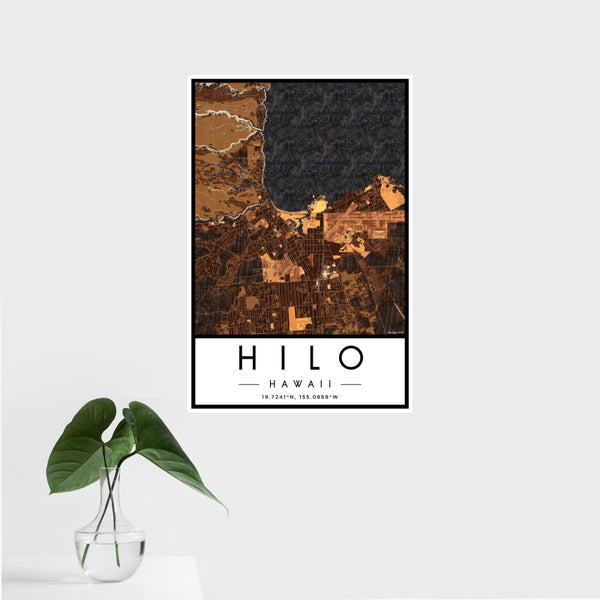Hilo - Hawaii Map Print in Ember