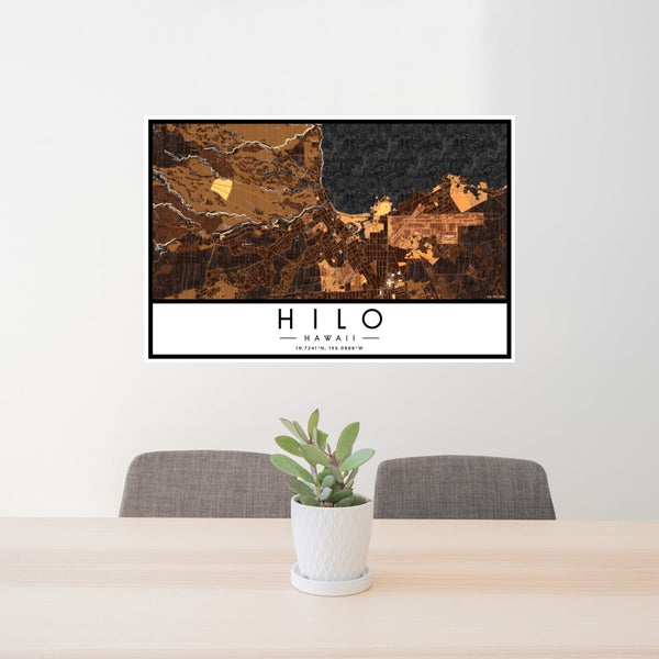 Hilo - Hawaii Map Print in Ember