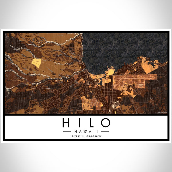 Hilo - Hawaii Map Print in Ember