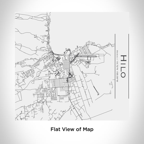 Rendered View of Hilo Hawaii Map Engraving on 17oz Stainless Steel Insulated Tumbler in White
