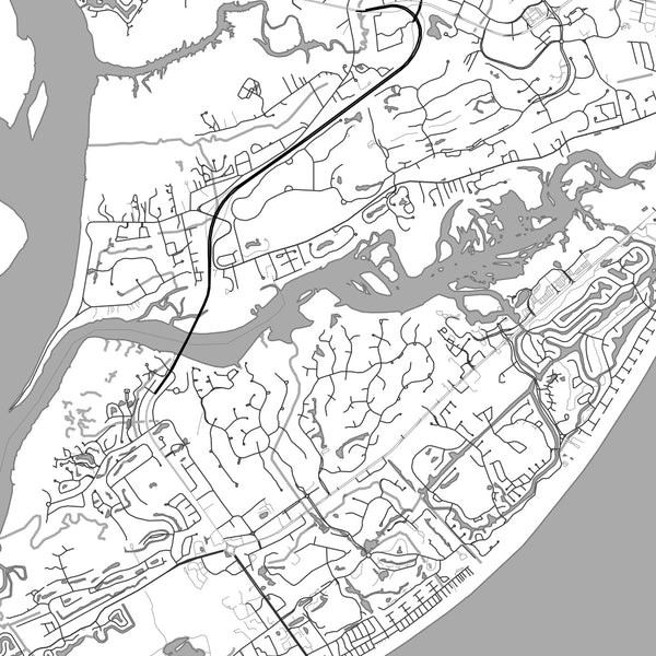 Hilton Head - South Carolina Classic Map Print