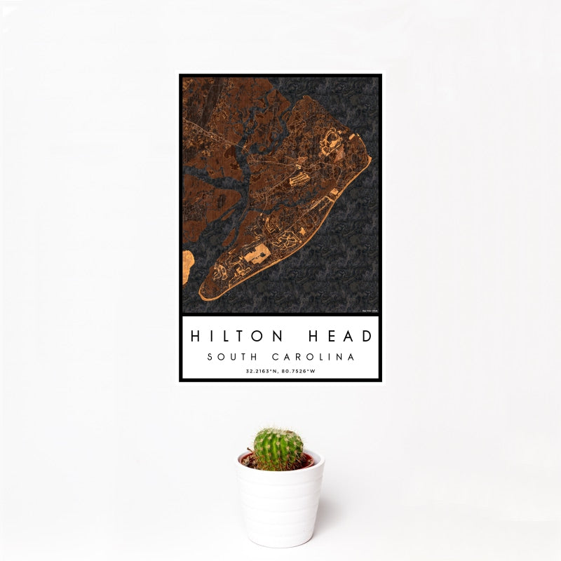 Hilton Head - South Carolina Map Print in Ember