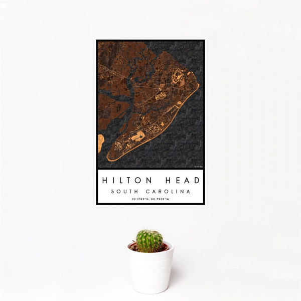 Hilton Head - South Carolina Map Print in Ember