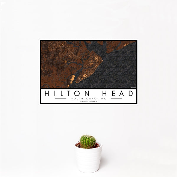 Hilton Head - South Carolina Map Print in Ember