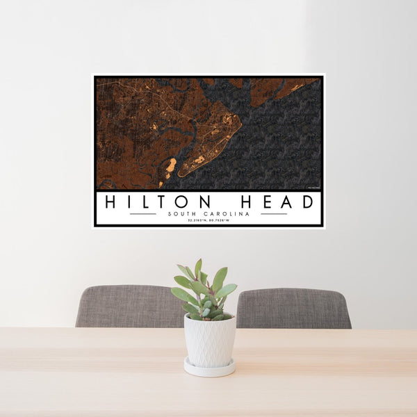 Hilton Head - South Carolina Map Print in Ember