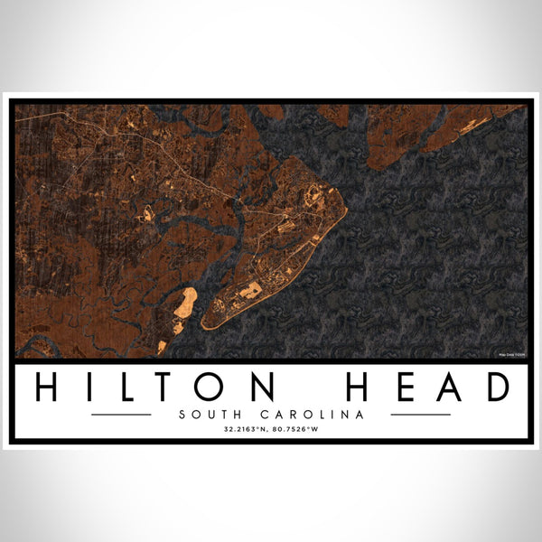 Hilton Head - South Carolina Map Print in Ember