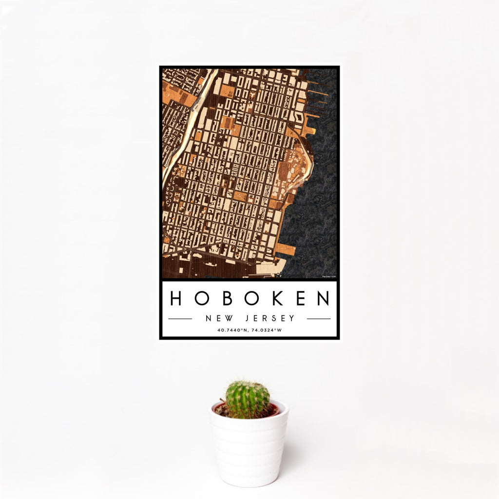 Hoboken - New Jersey Map Print in Ember
