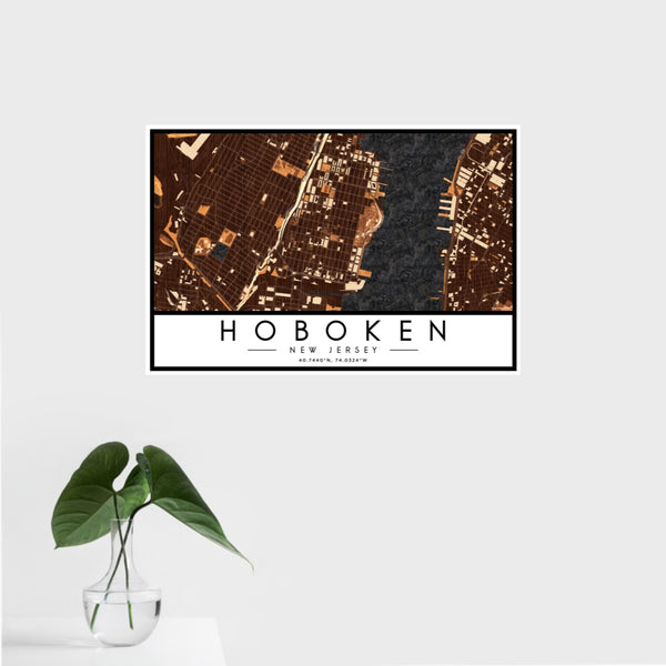 Hoboken - New Jersey Map Print in Ember