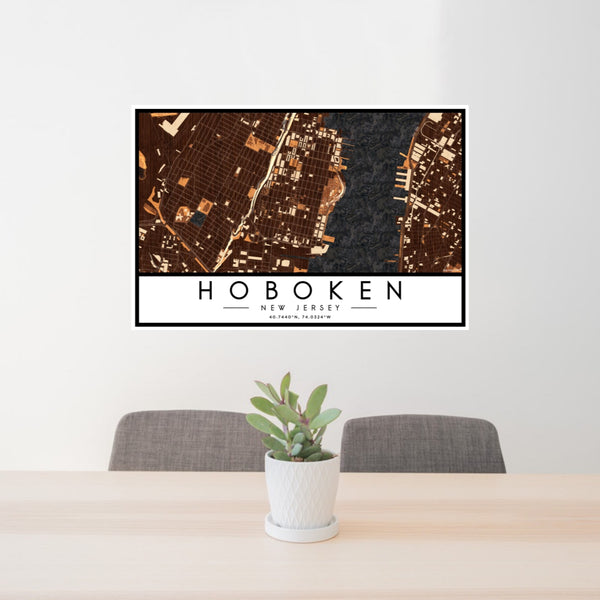 Hoboken - New Jersey Map Print in Ember