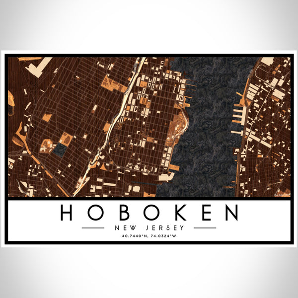 Hoboken - New Jersey Map Print in Ember