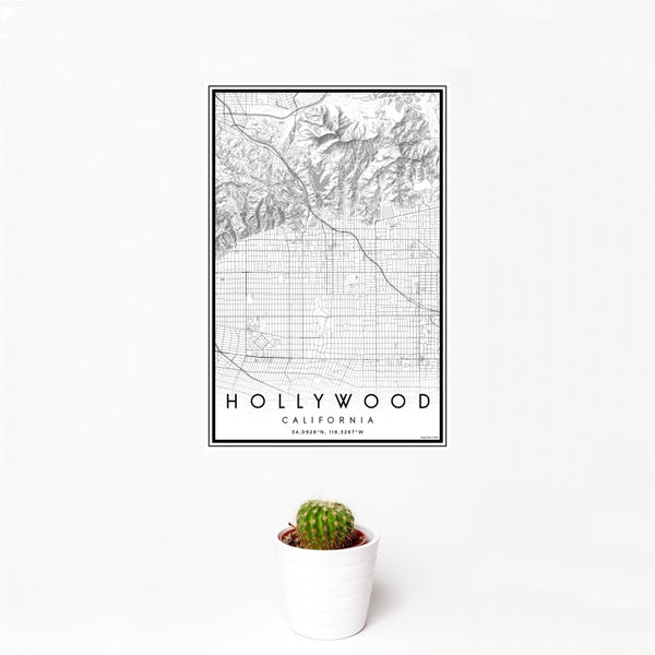 Hollywood - California Classic Map Print
