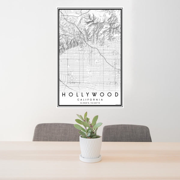 Hollywood - California Classic Map Print