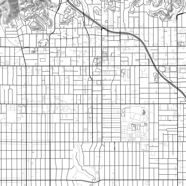 Hollywood - California Classic Map Print