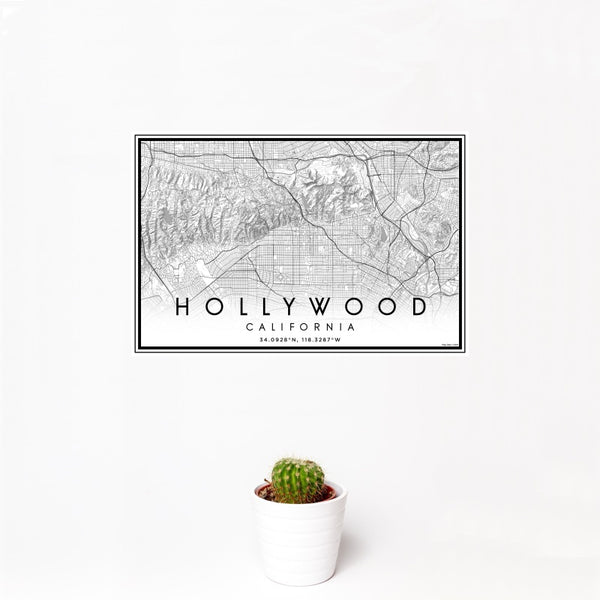 Hollywood - California Classic Map Print