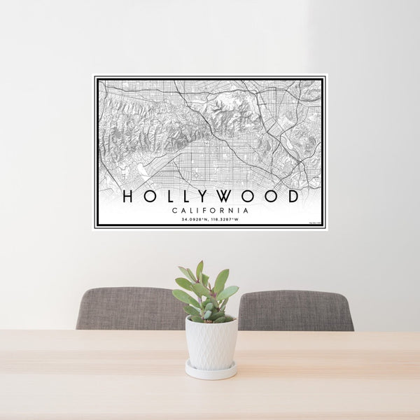Hollywood - California Classic Map Print