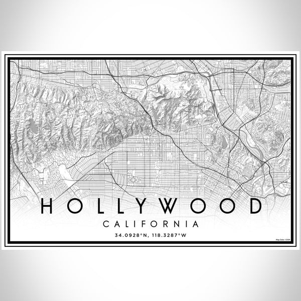 Hollywood - California Classic Map Print