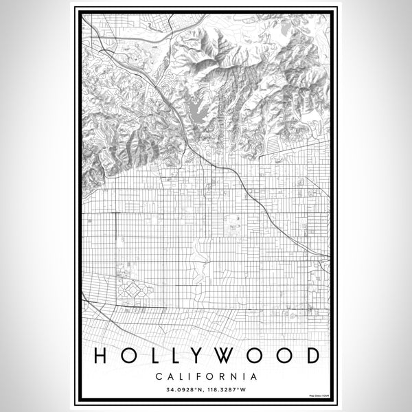 Hollywood - California Classic Map Print