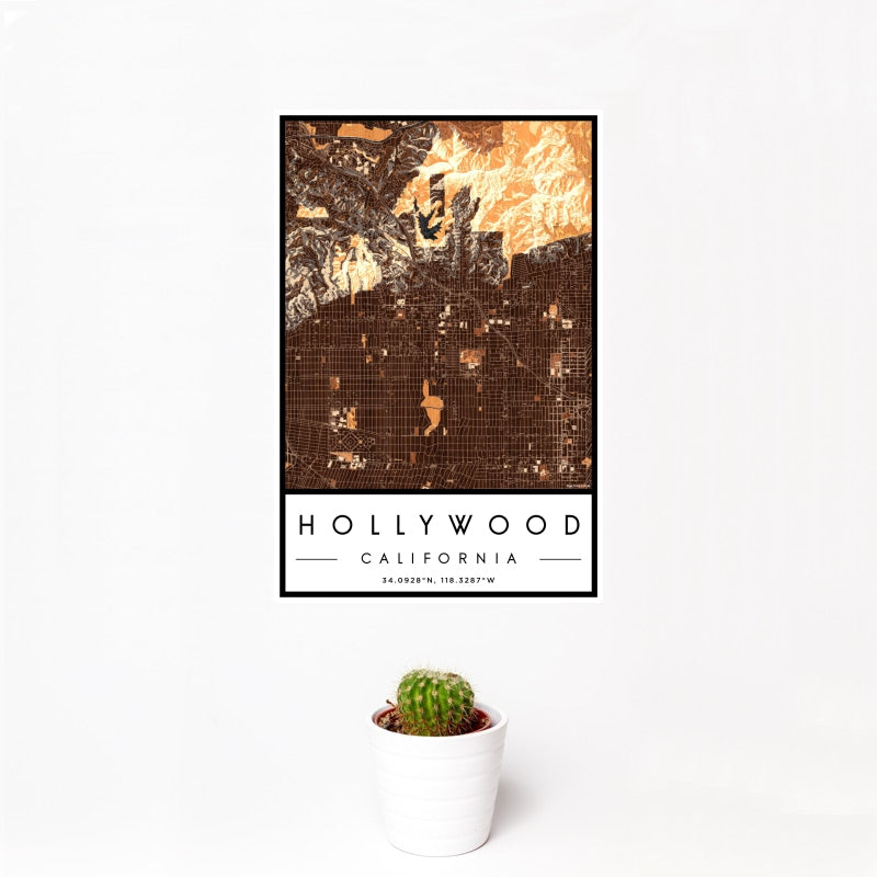 Hollywood - California Map Print in Ember