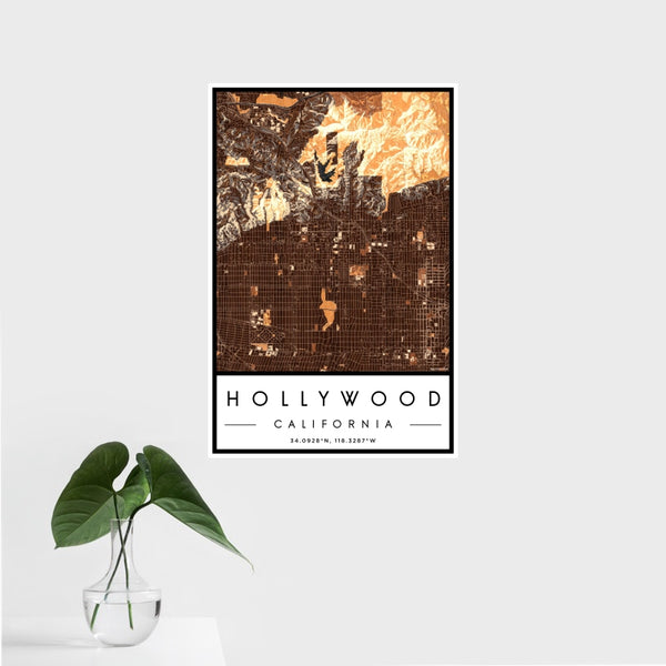 Hollywood - California Map Print in Ember
