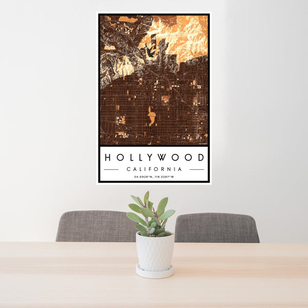 Hollywood - California Map Print in Ember