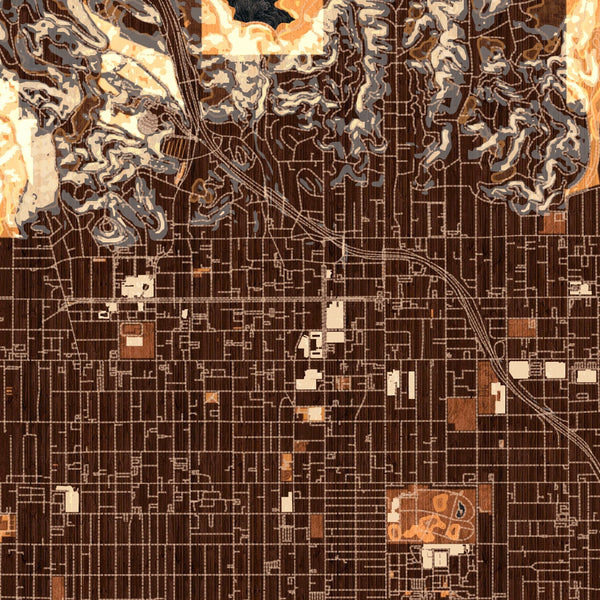 Hollywood - California Map Print in Ember