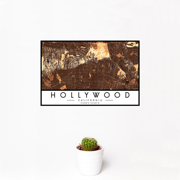 Hollywood - California Map Print in Ember