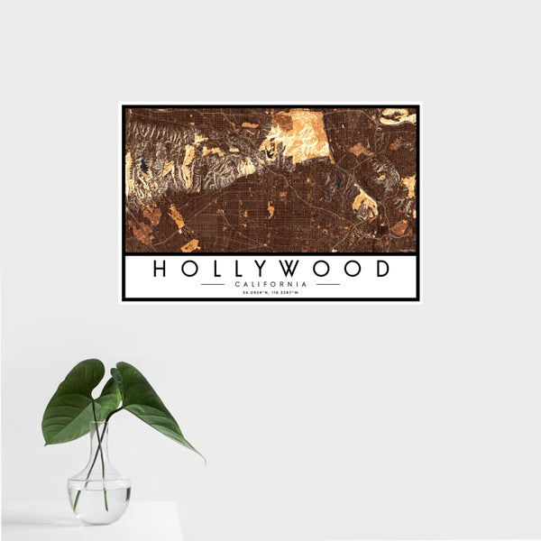Hollywood - California Map Print in Ember