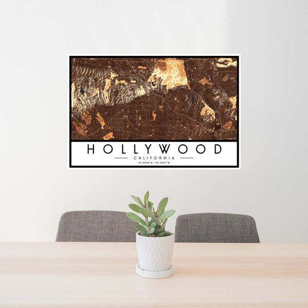 Hollywood - California Map Print in Ember