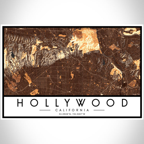 Hollywood - California Map Print in Ember