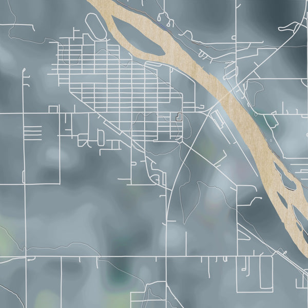 Homedale Idaho Map Print in Afternoon Style Zoomed In Close Up Showing Details
