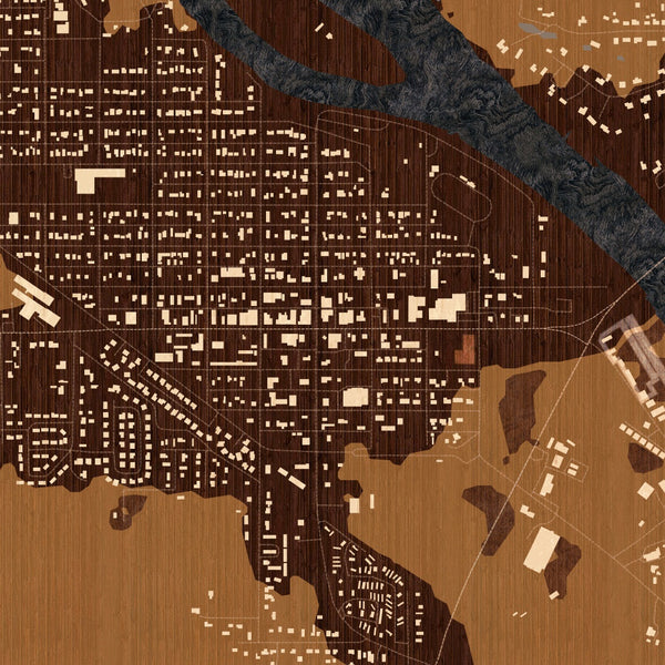 Homedale Idaho Map Print in Ember Style Zoomed In Close Up Showing Details
