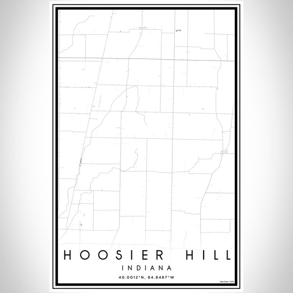 Hoosier Hill Indiana Map Print Portrait Orientation in Classic Style With Shaded Background