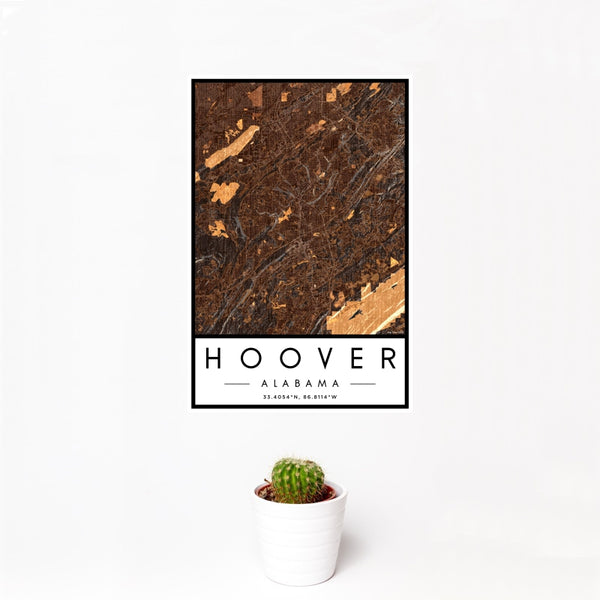 Hoover - Alabama Map Print in Ember