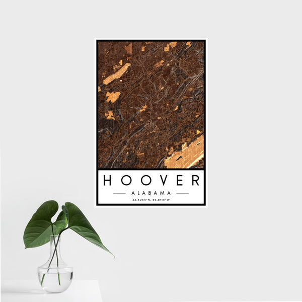 Hoover - Alabama Map Print in Ember