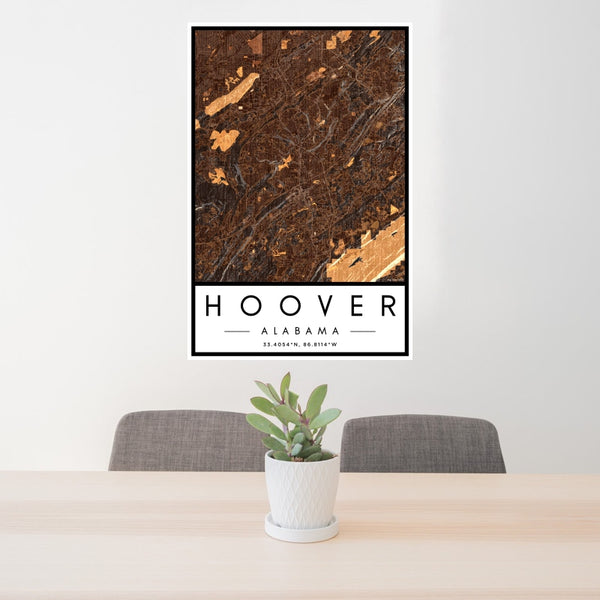 Hoover - Alabama Map Print in Ember